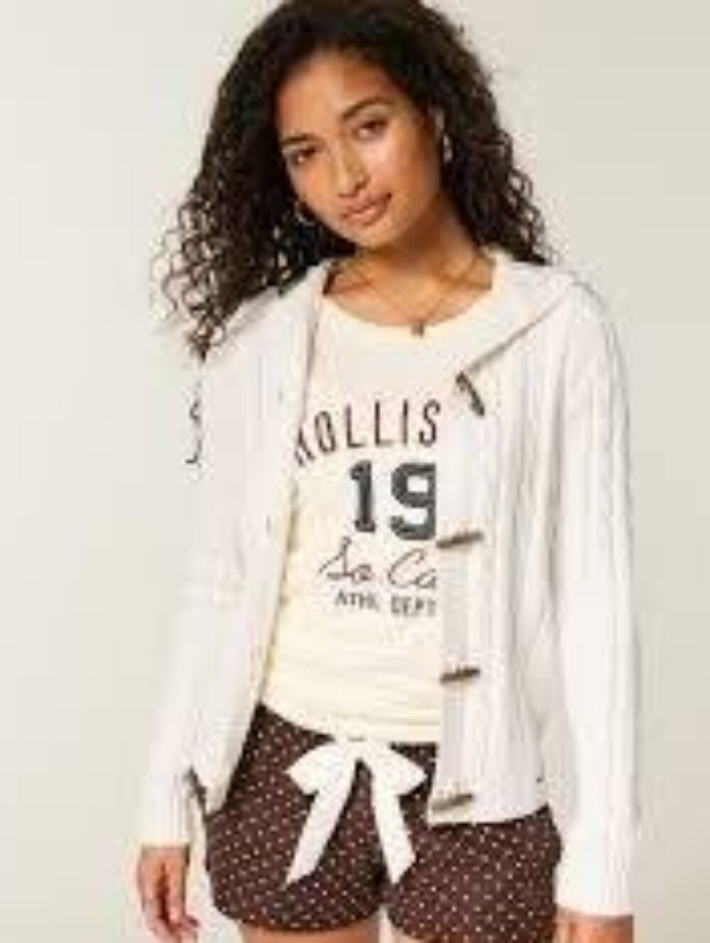 Hollister Holiday Vault Release Hooded Cardigan/Toggle Buttons Like New Size L - Picture 2 of 5